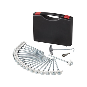 Zeltheringe 20er Set 20cm Metal schraubbar mit Kunststoff Haken Erdschrauben