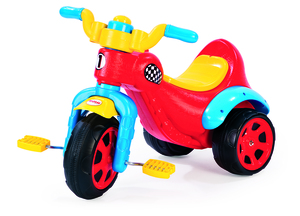 Premium Kinder Dreirad mit Hupe Racer Trike Kunststoff Rot Blau Gelb ab 3 Jahre 