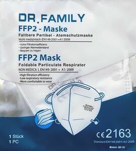 80 Stck Einzelverpackte FFP2 Masken Atemschutzmaske Dr. Family