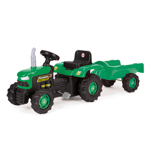 Kinder Traktor-Set Pedal Trettraktor mit Muldenkipper Anhänger Grün Trettraktor