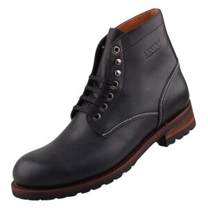 Sendra Boots Herren Leder Stiefel Schwarz