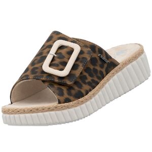 Rieker Damen Pantoletten Braun/Leopard