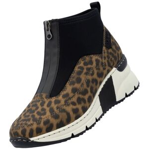 Rieker Damen Stiefelette Schwarz/Leopard