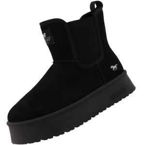 Mustang Damen Plateau Chelsea Boots gef�ttert Schwarz