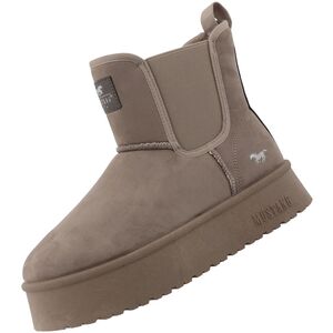 Mustang Damen Plateau Chelsea Boots gef�ttert Beige