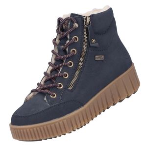 Rieker Damen TEX Plateau Stiefelette gef�ttert Blau