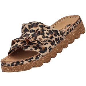 Rieker Damen Pantoletten Braun/Leopard
