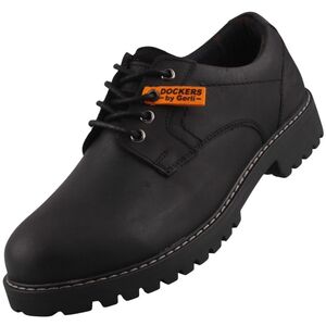 Dockers by Gerli Herren Leder Halbschuhe Schwarz