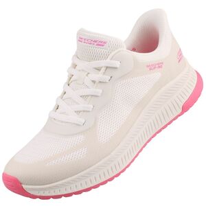 Skechers Slip-Ins Bobs Squad 4 Staple Look Damen Sneaker Wei�/Pink