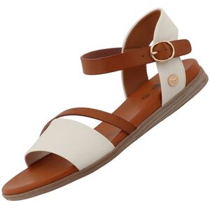 Mustang Damen Sandale Wei�/Braun