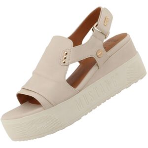 Mustang Damen Plateau Pantolette Beige(Offwhite)
