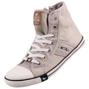 Mustang Damen Canvas High Top Sneaker Hellgrau