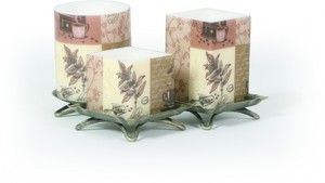 Servietten-Kerze KAFFEE-Quader S - 8 x 8 x 8 cm