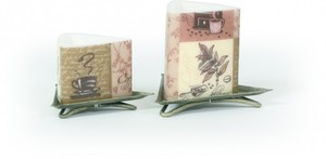 Servietten-Kerze KAFFEE-Triangel M - 11 x 12 cm