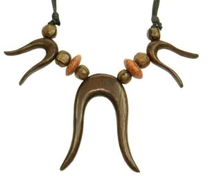 Halskette aus Sabo-Wood, Holz-Schmuck Modeschmuck, Natur-Schmuck