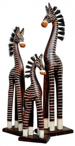 Holz-Zebra Deko-Zebra im 3-er Set