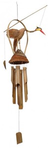 Windspiel Vogel COCOS, natur, gro aus Holz