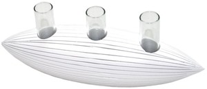 Design-Vase SERAPHINA aus Mangoholz mit Glas, in wei, schwarz oder braun 