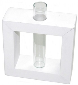 Design-Vase MELINDA aus Mangoholz mit Glas, in wei, schwarz oder braun 