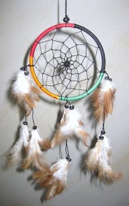 Dreamcatcher Gute Tr�ume  ca. 10 cm - Traumf�nger in Rasta-Farben