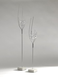 Design-Vase TREE, Glas in Metall 