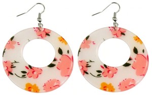 Runde Ohrringe mit Blumen-Motiv