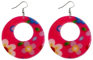Runde Ohrringe mit Blumen-Motiv