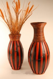 Design-Vase LORA, Vase aus Bambus