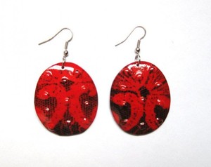 Ohrringe Fantasie rot