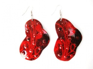 Ohrringe Fantasie rot