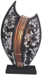 Deko-Leuchte PIA oval, Natur-Material, H�he ca. 30 cm, Stimmungsleuchte