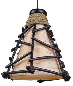 Deko-Leuchte Romy, Pendel-Deckenlampe aus Natur-Materialien