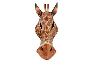 Maske Giraffe 30 cm, Holz-Maske aus Bali, Wandmaske