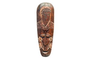 Maske mit Buddha, wahlweise in 50 cm oder 100 cm, Holz-Maske aus Bali, Wandmaske