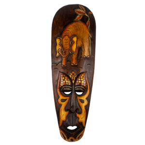 Maske Bumbo, wahlweise in 50 cm oder 100 cm, Holz-Maske aus Bali, Wandmaske