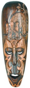 Maske Bumbo, wahlweise in 50 cm oder 100 cm, Holz-Maske aus Bali, Wandmaske