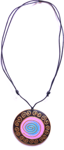 bunt bemalte Halskette aus Sonor-Wood, Holz-Schmuck Modeschmuck, Natur-Schmuck