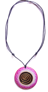 bunt bemalte Halskette aus Sonor-Wood, Holz-Schmuck Modeschmuck, Natur-Schmuck