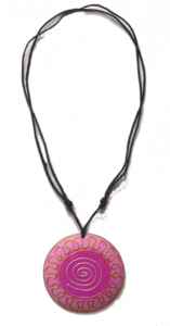 bunt bemalte Halskette aus Sonor-Wood, Holz-Schmuck Modeschmuck, Natur-Schmuck