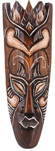 Maske bemalt 30 cm, Holz-Maske aus Bali, Wandmaske