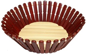 Obstschale, Geb�ckschale, Deko-Schale aus Holz, Brotkorb,  ca. 22,5 cm H�he 7,5 cm