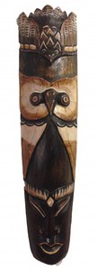 Maske Eule aus Holz, Gre 50 cm, Holz-Maske aus Bali, Wandmaske