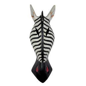 Maske ZEBRA aus Holz, Gr��e 50 cm, Holz-Maske aus Bali, Wandmaske