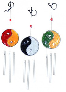 Suncatcher Ying Yang mit Windspiel, 3er Set