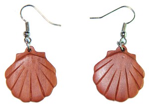 Ohrringe Muschel aus Sabo-Wood
