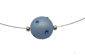 Halskette mit blauer Polarisperle mit Swarovski-Steinen