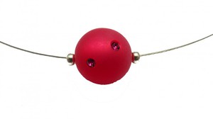 Halskette mit pinkfarbener Polarisperle mit Swarovski-Steinen