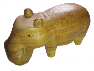 Nilpferd handgeschnitzt aus Soar-Wood 13 cm, Hippo, Flusspferd