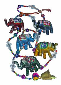 Suncatcher Elefant, Mobile mit kleinen bunten Elefanten, handbemalt
