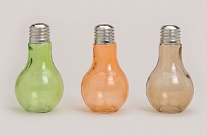 Vase Edison 18 cm, moderne Blumenvasen im Gl�hbirnen Design, 3 Farben